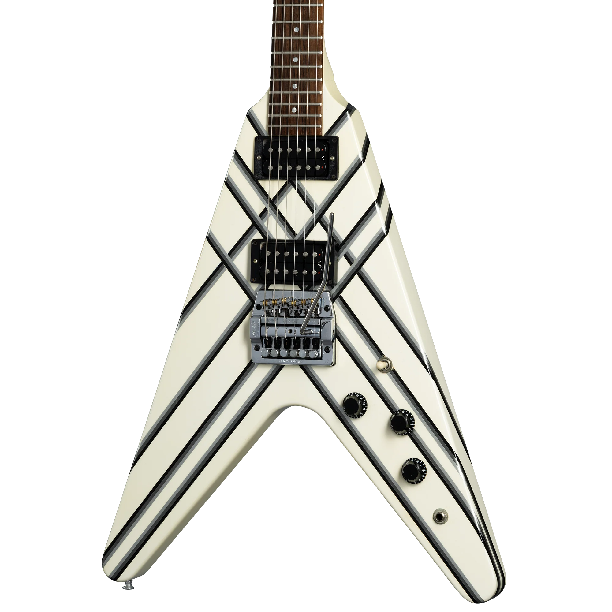 1985_Designer_Series_Custom_Graphics_Flying_V_-82565599_body.webp Gibson Certified Vintage 1985 Gibson Designer Series Custom Graphics Flying V, Alpine White with Style 30 Graphic