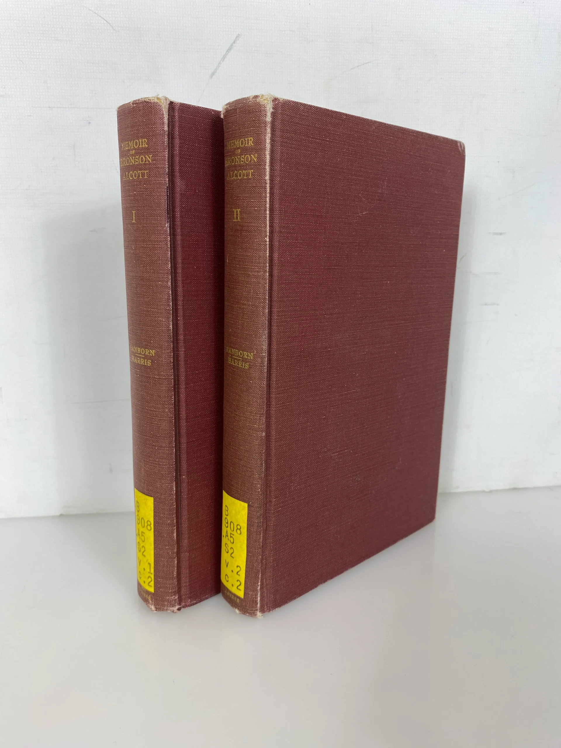 2 Volume Set A. Bronson Alcott His Life & Philosophy 1965 Vintage Ex-Library HC