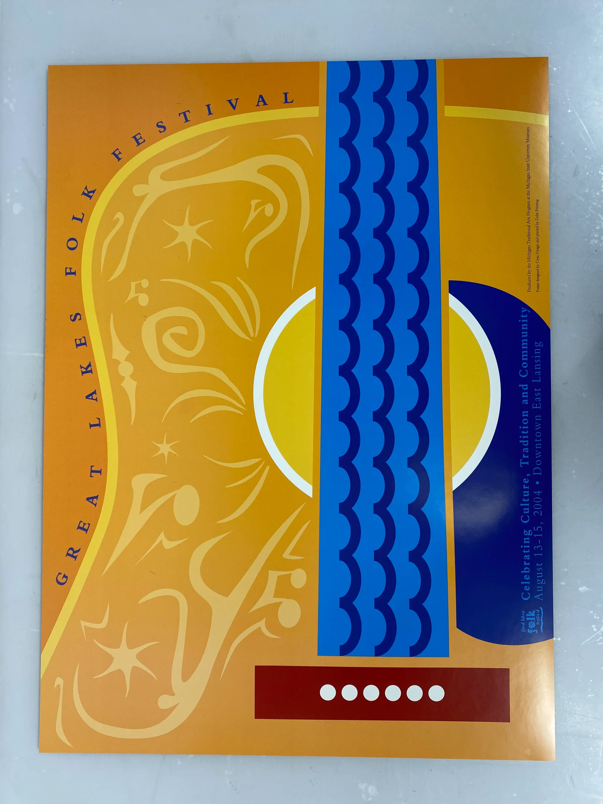 2004 MSU Museum Folk Festival Poster Go Green Ephemera