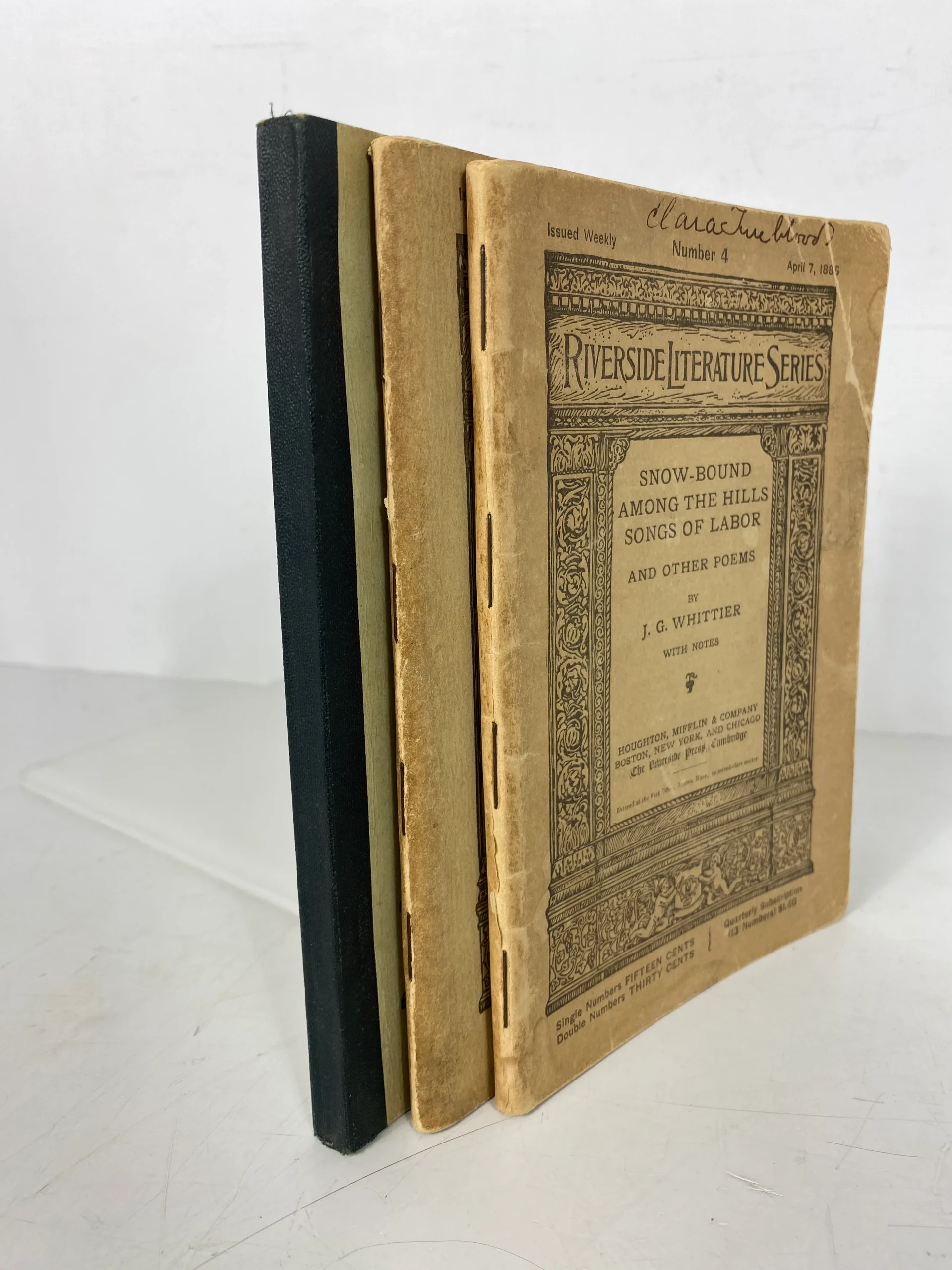 3-antique-riverside-literature-series-whittiertennysonchild-1885-1910-sc.webp 3 Antique Riverside Literature Series: Whittier/Tennyson/Child 1885-1910 SC
