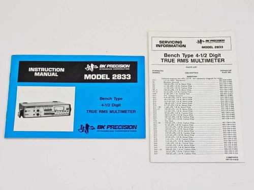 BK Precision 2833Instruction Manual