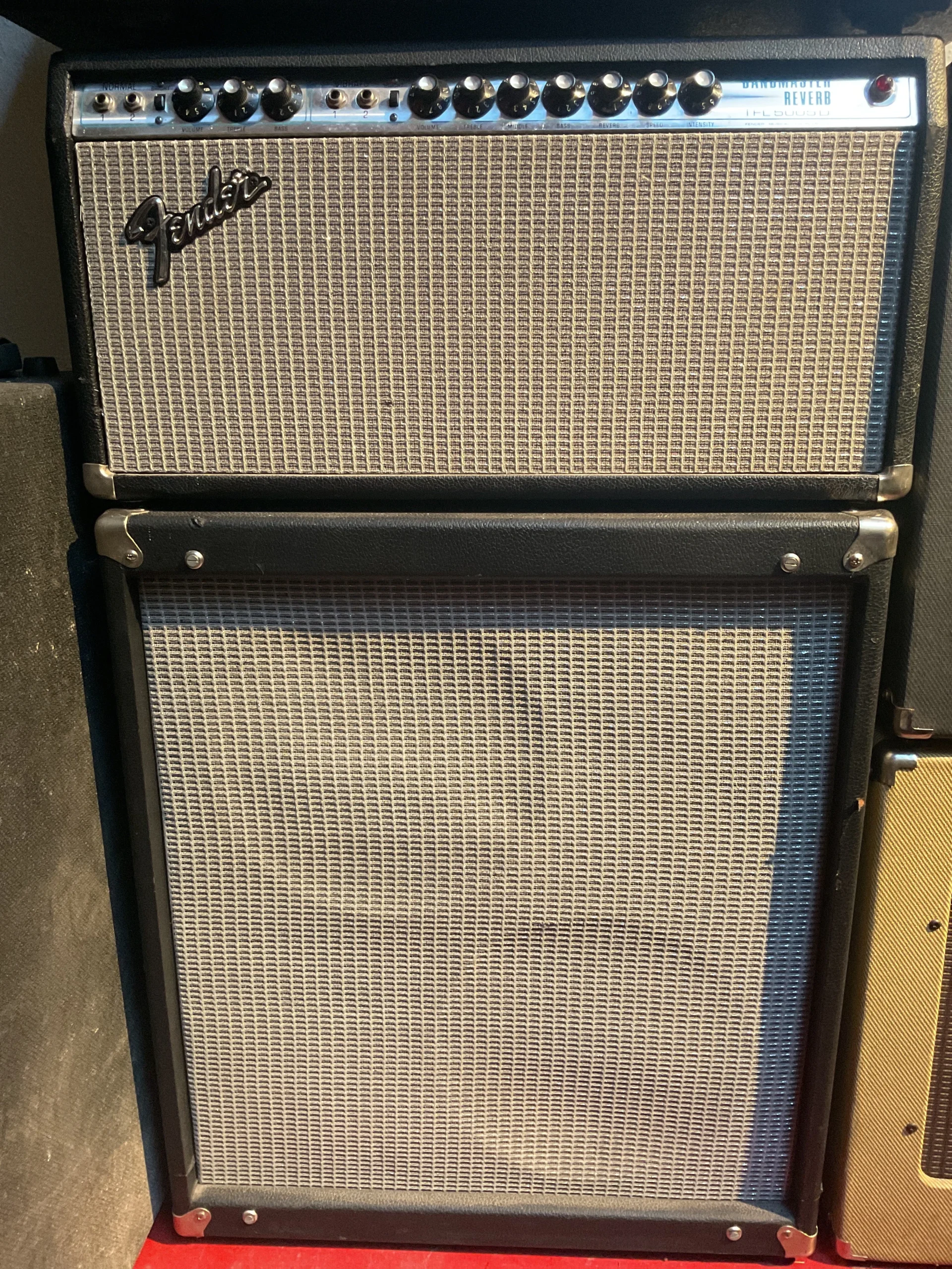 C9E0646E-8159-4964-A7FD-DBD3981E6AA5.webp 1974 Fender Bandmaster Reverb TFL5005D Amp Head & Cabinet