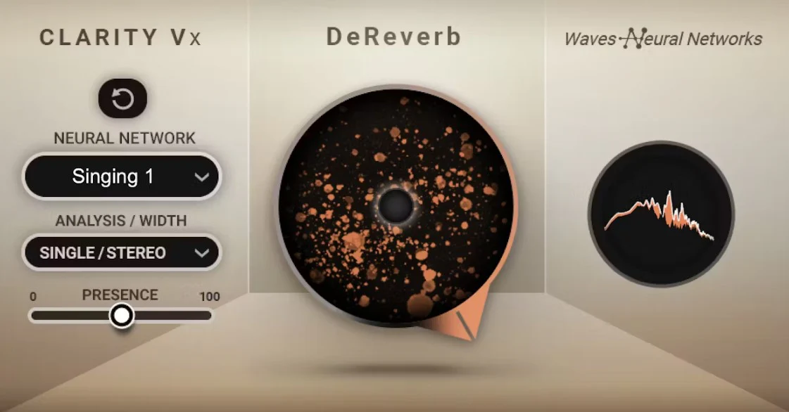 ClarityVxDeReverb.webp Waves Clarity Vx DeReverb - Instant AI room & reverb removal for voice