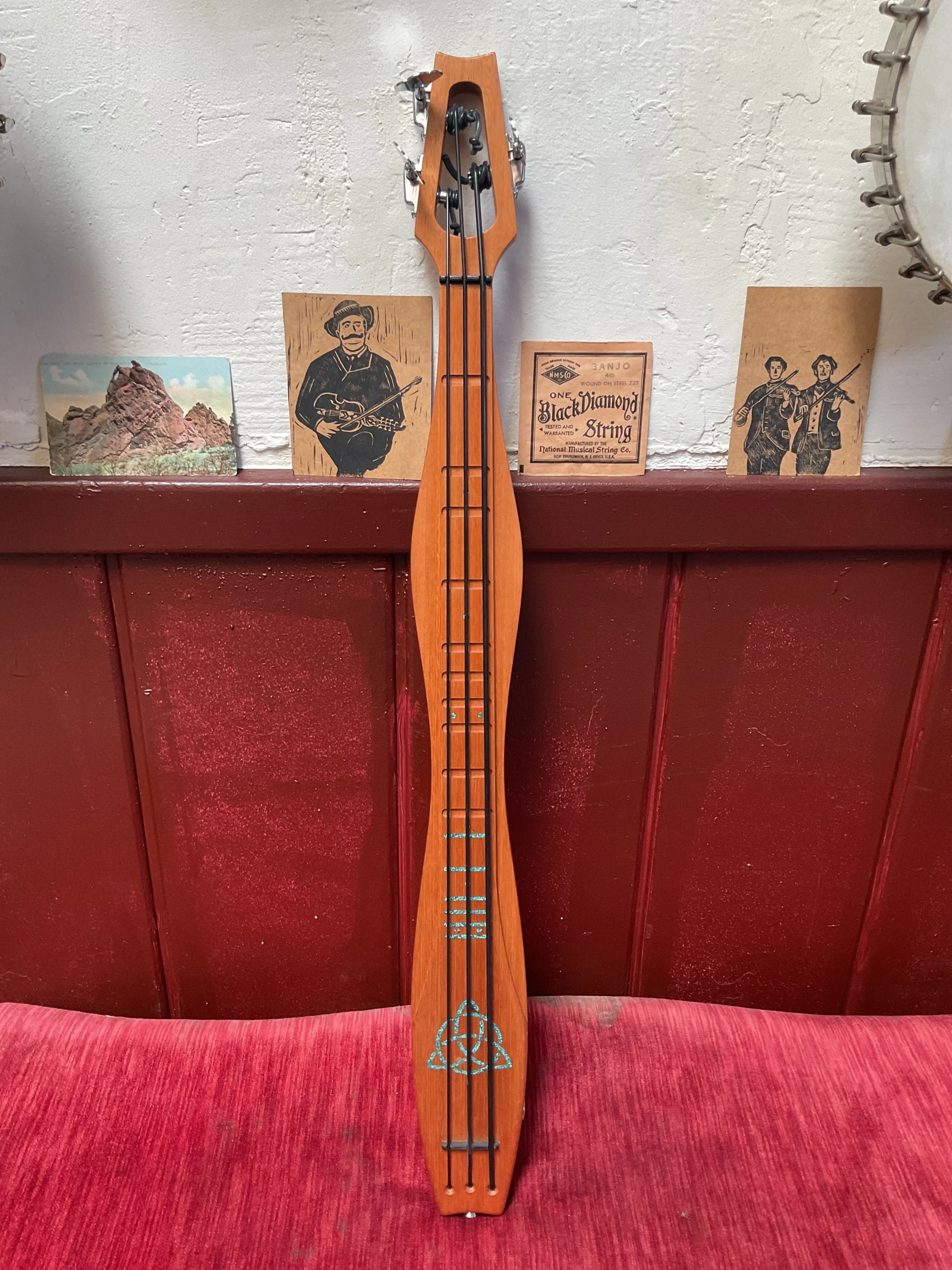 David Beede Double Bass Dulcimer with Turquoise Inlay