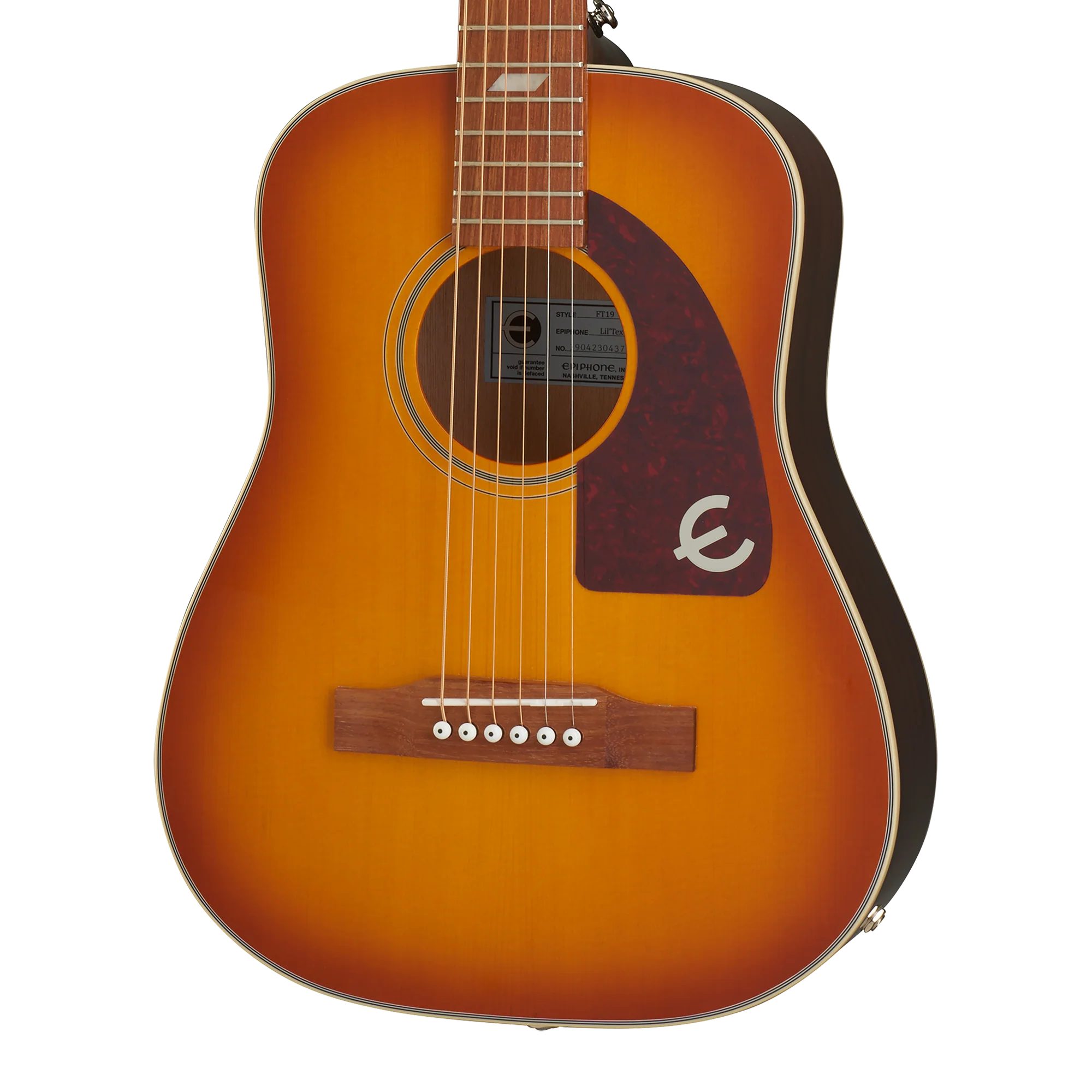 EELTFCNH1_1_Body.webp Epiphone Lil' Tex Travel Electric/Acoustic, Faded Cherry