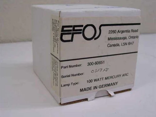 EFOS 300-60651100 Watt Mercury Arc Lamp Assembly