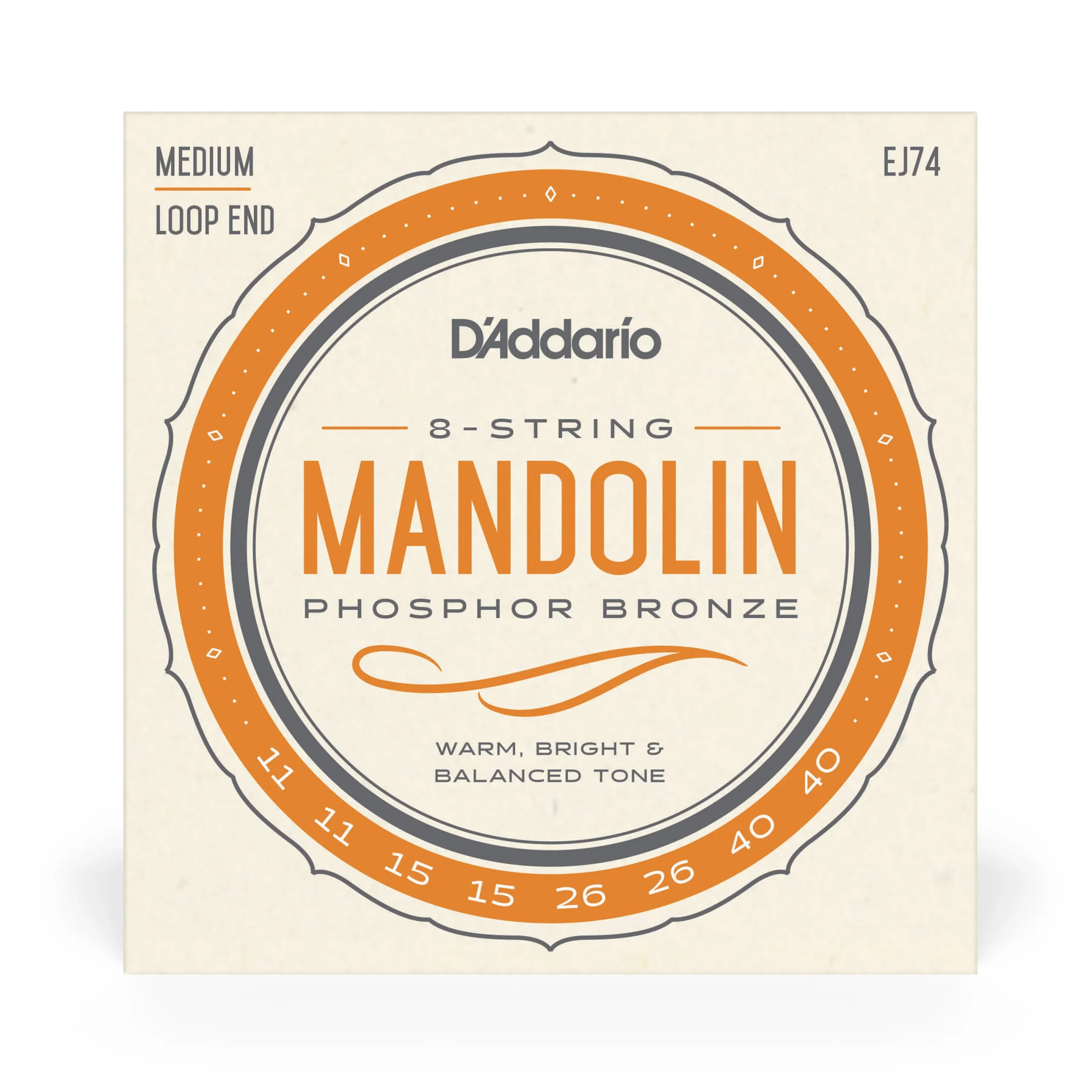EJ74_detail1_hi-res.webp D'Addario EJ74 Mandolin Strings, Phosphor Bronze, Medium Tension, 11-40