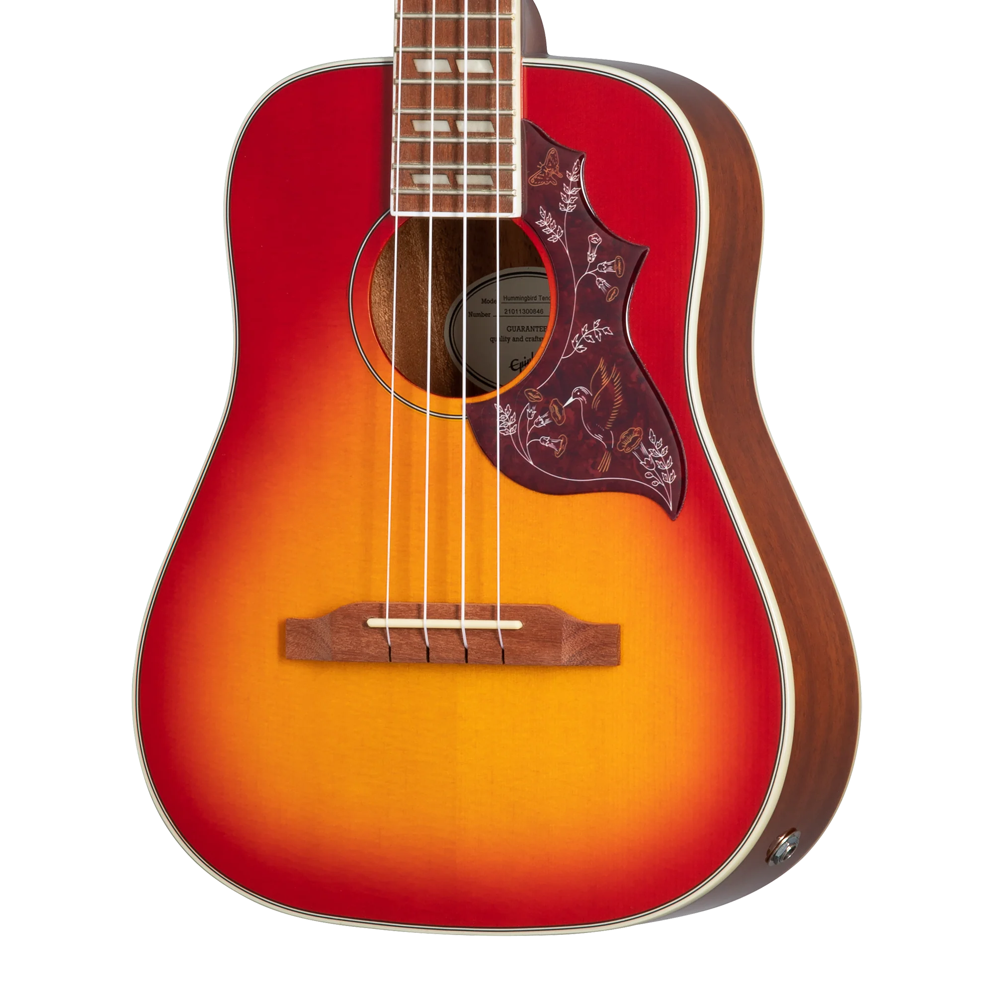 Epiphone Hummingbird Studio Tenor Ukulele, Faded Cherry Sunburst