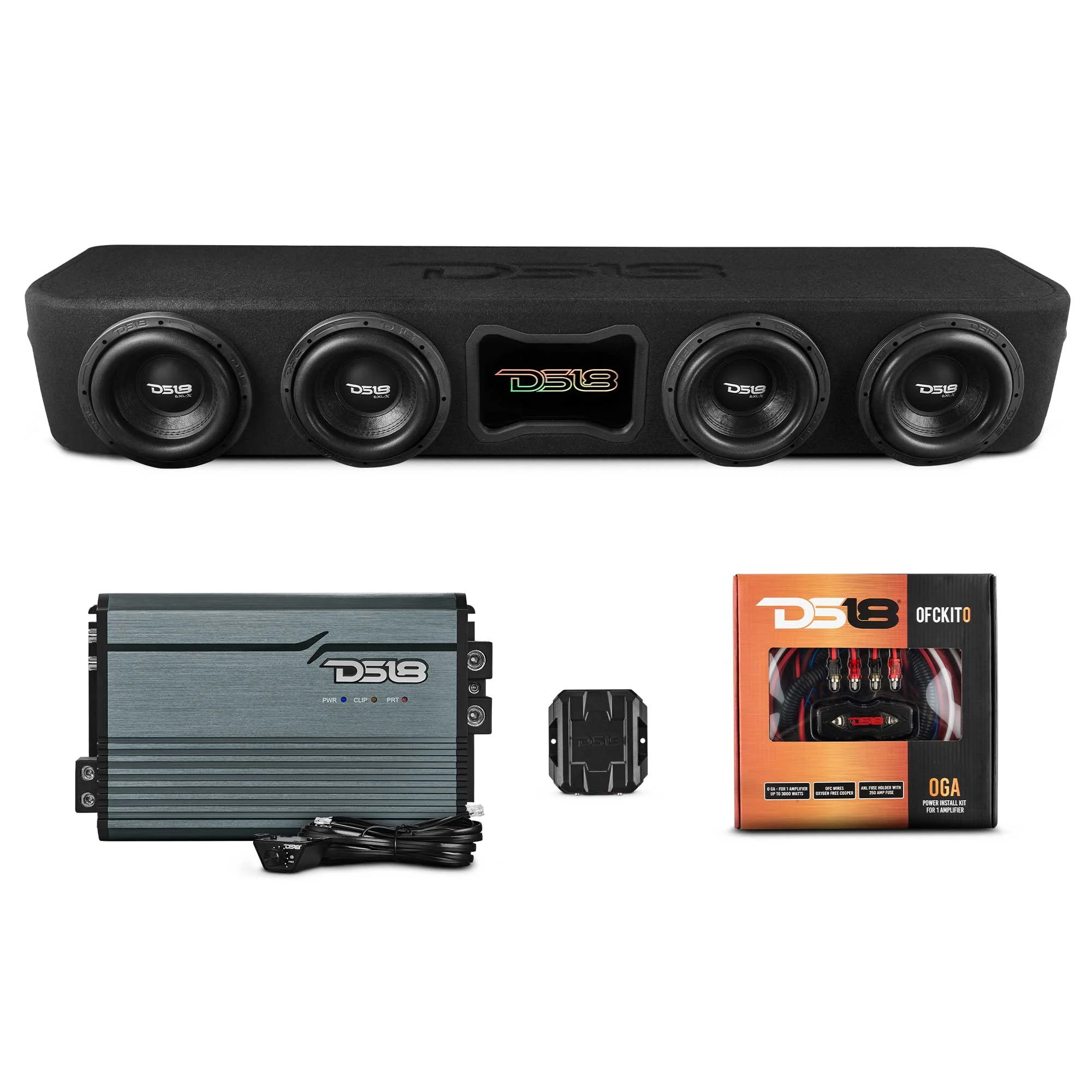 EXCL-FORDBASS.FF-17-UP.LDPKG-2000x2000_1.webp Ford F-150 Forward Firing Loaded Subwoofer Enclosure with Dream LED Lights, Amplifier and Wiring Kit