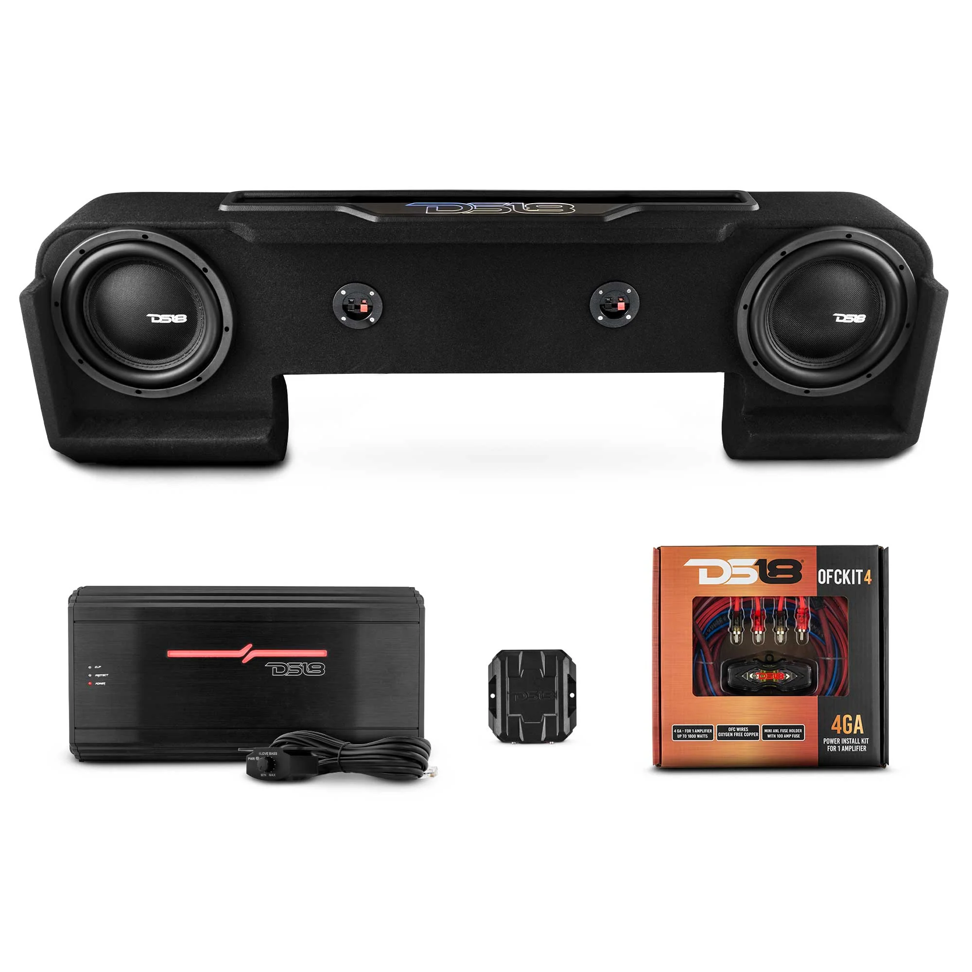 Dodge Ram Down Firing Subwoofer Enclosure with Dream LED Light, Amplifier and Wiring Kit