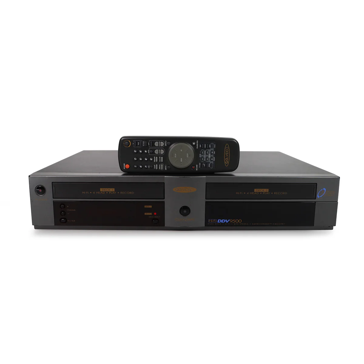 GoVideo DDV9500 Dual Deck VCR Player VHS Copy Dubbing Machine