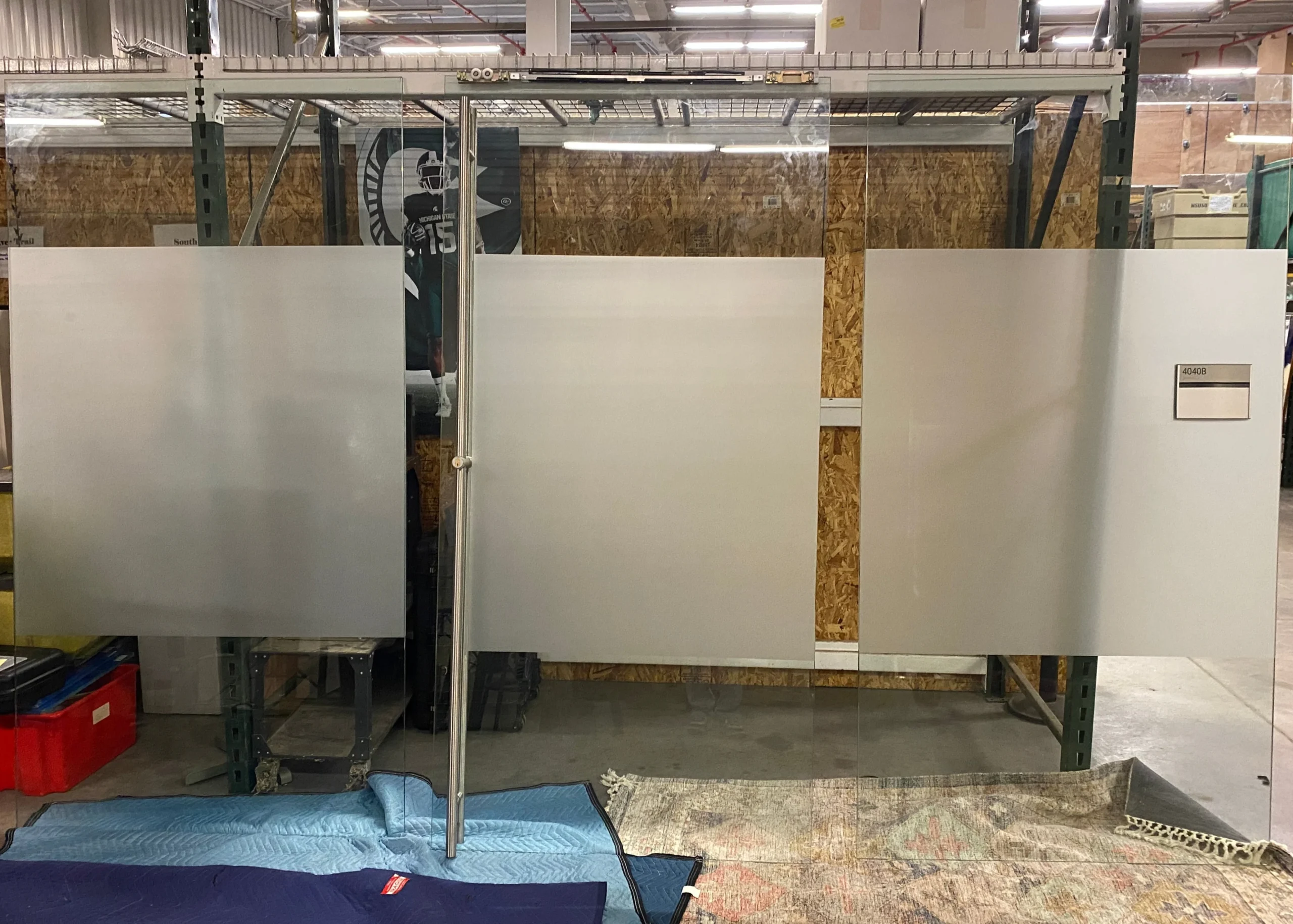 Dismantled Glass Walls w/ Sliding Glass Door
