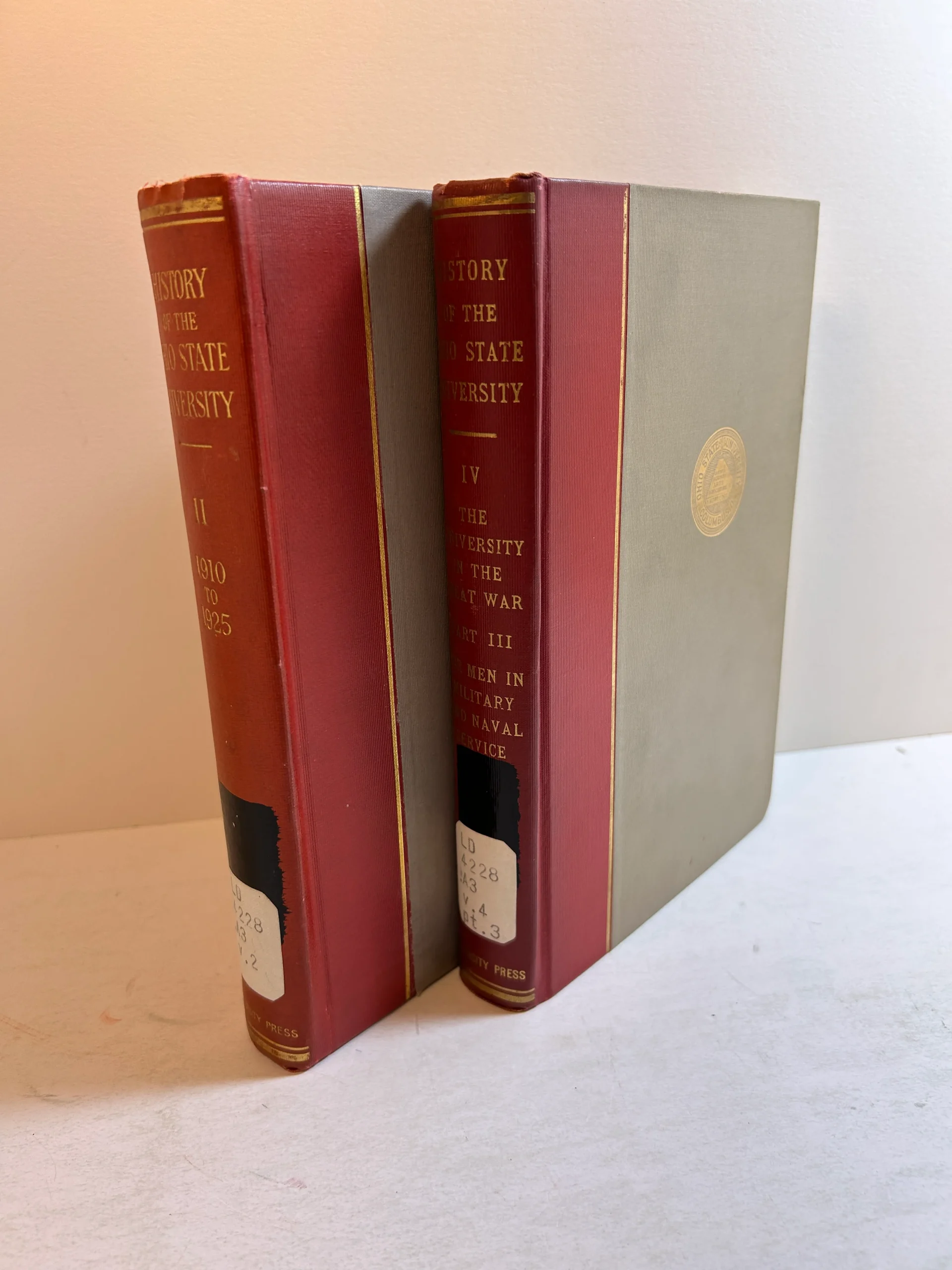 IMG_7723.webp 2 Vols: History of the Ohio State University II/IV 1926-38 Rare Ex-Library HC