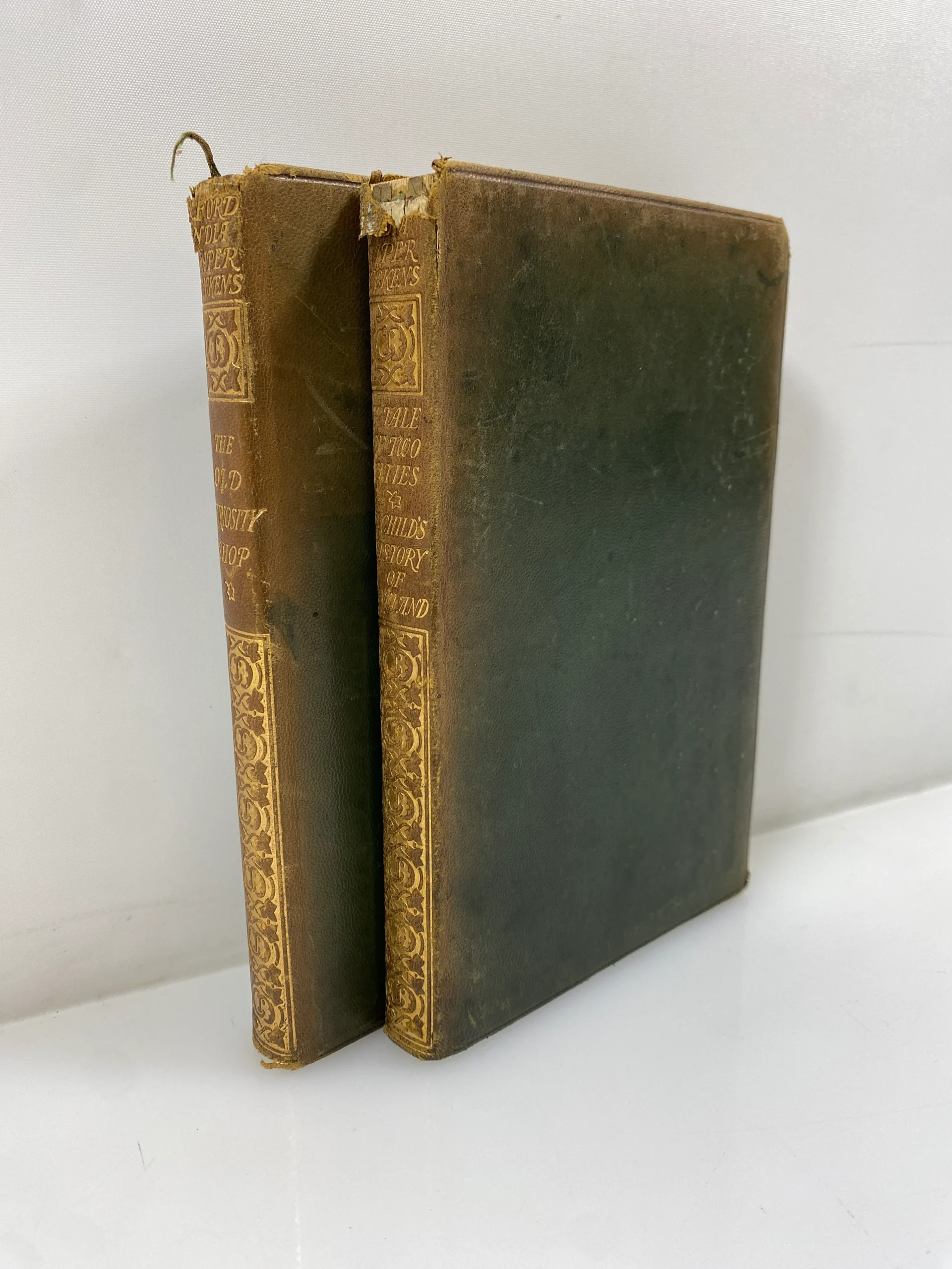 IMG_9485.webp 2 Volumes Oxford India Papers Charles Dickens Antique Leather Bound