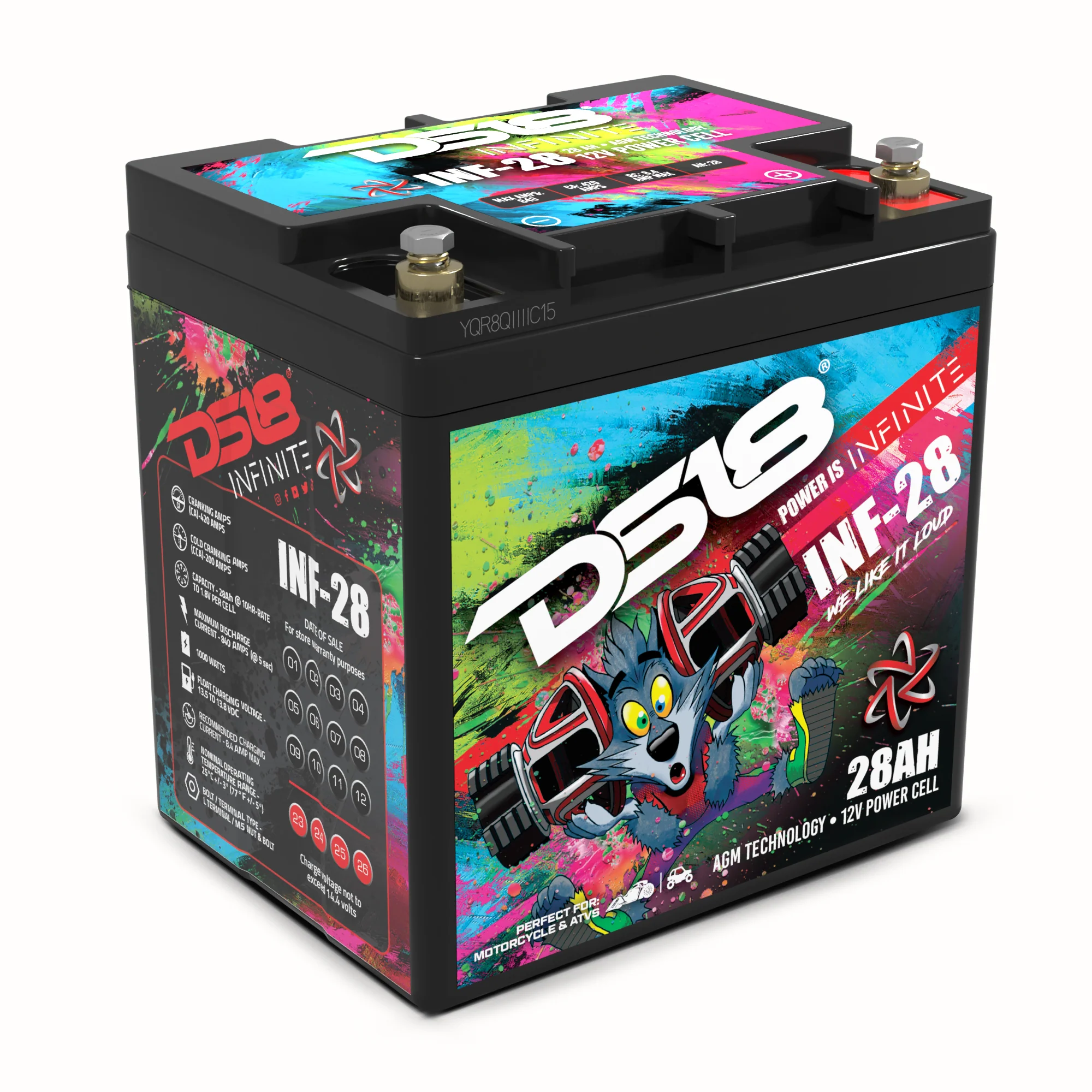 INF-28-TOP-RIGHT-2.webp INFINITE 28 AH AGM Power Cell Battery