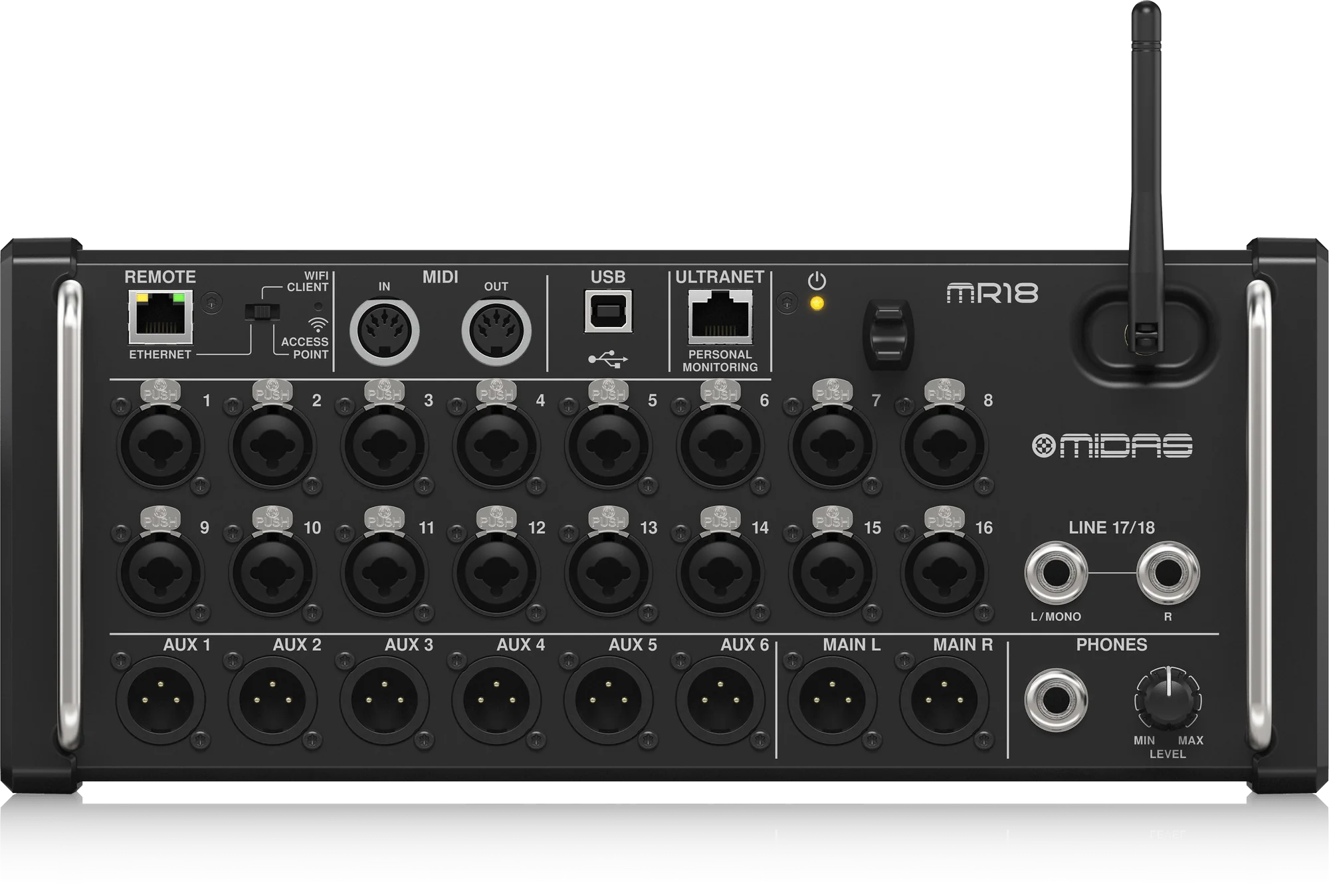 MIDAS-MR18 - 18-Input Digital Mixer for iPad/Android Tablets