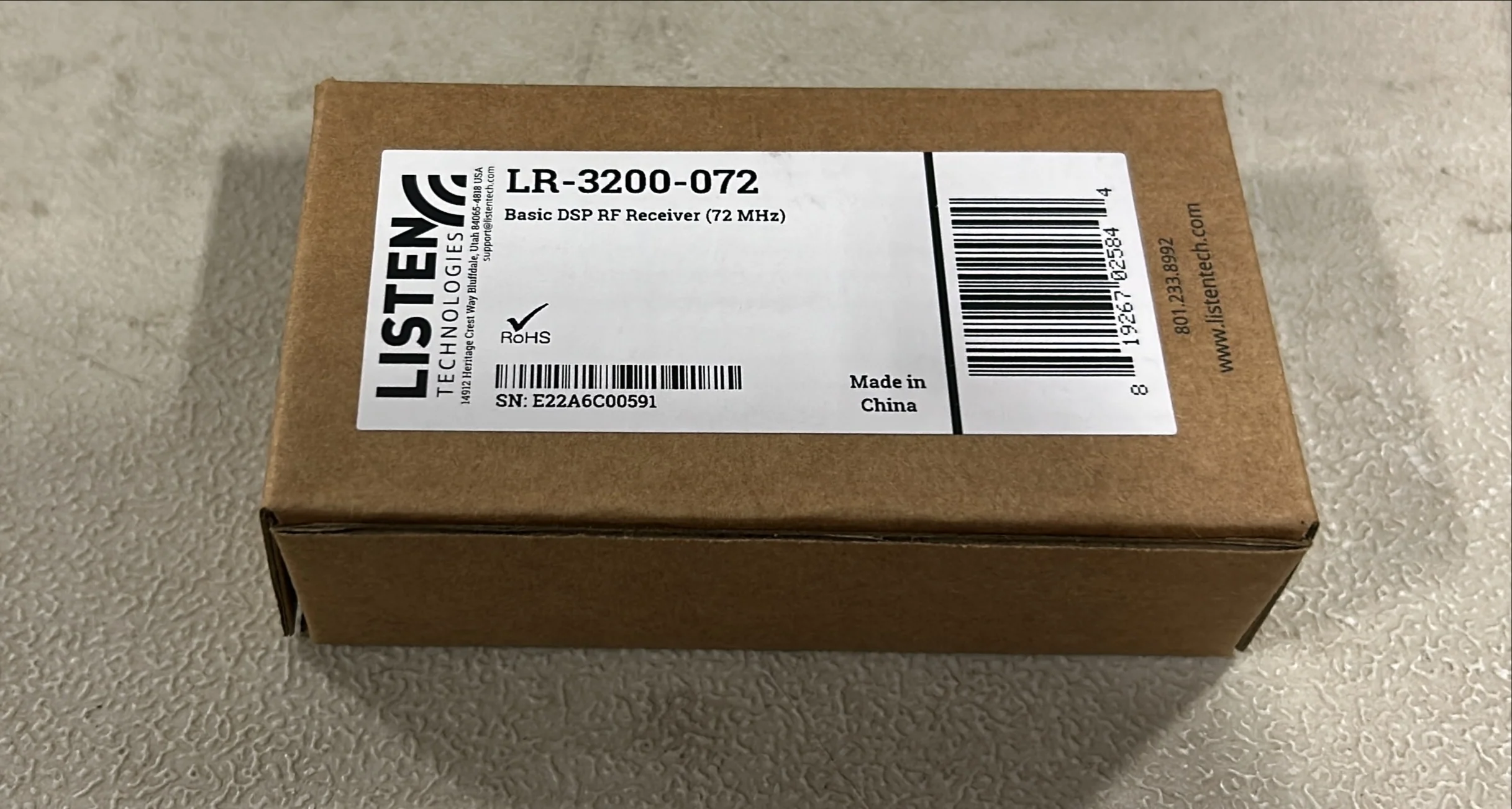 Listen Technologies LR-3200 Intelligent DSP RF Receiver - 72MHz