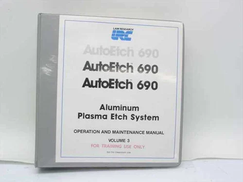 Lam Research Corp. AutoEtch 690Plasma Etching System Assembly Drawings Vol 3