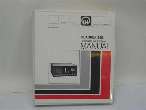 Leybold Inficon 074-072Quadrex 200 Residual Gas Analyzer Manual