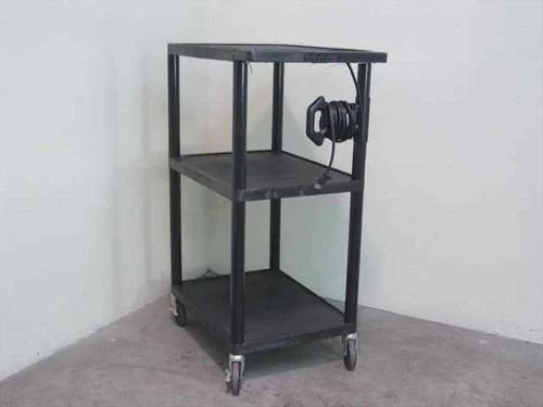 Luxor Black42" 3-Shelf Rolling Utility Cart - Audio Visual