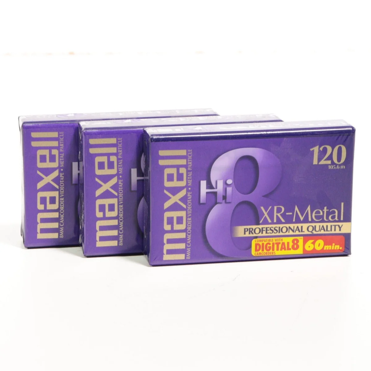 Maxell P6-120 XR Hi8 120 XR-Metal 8MM Camcorder Videotape Pack of 3