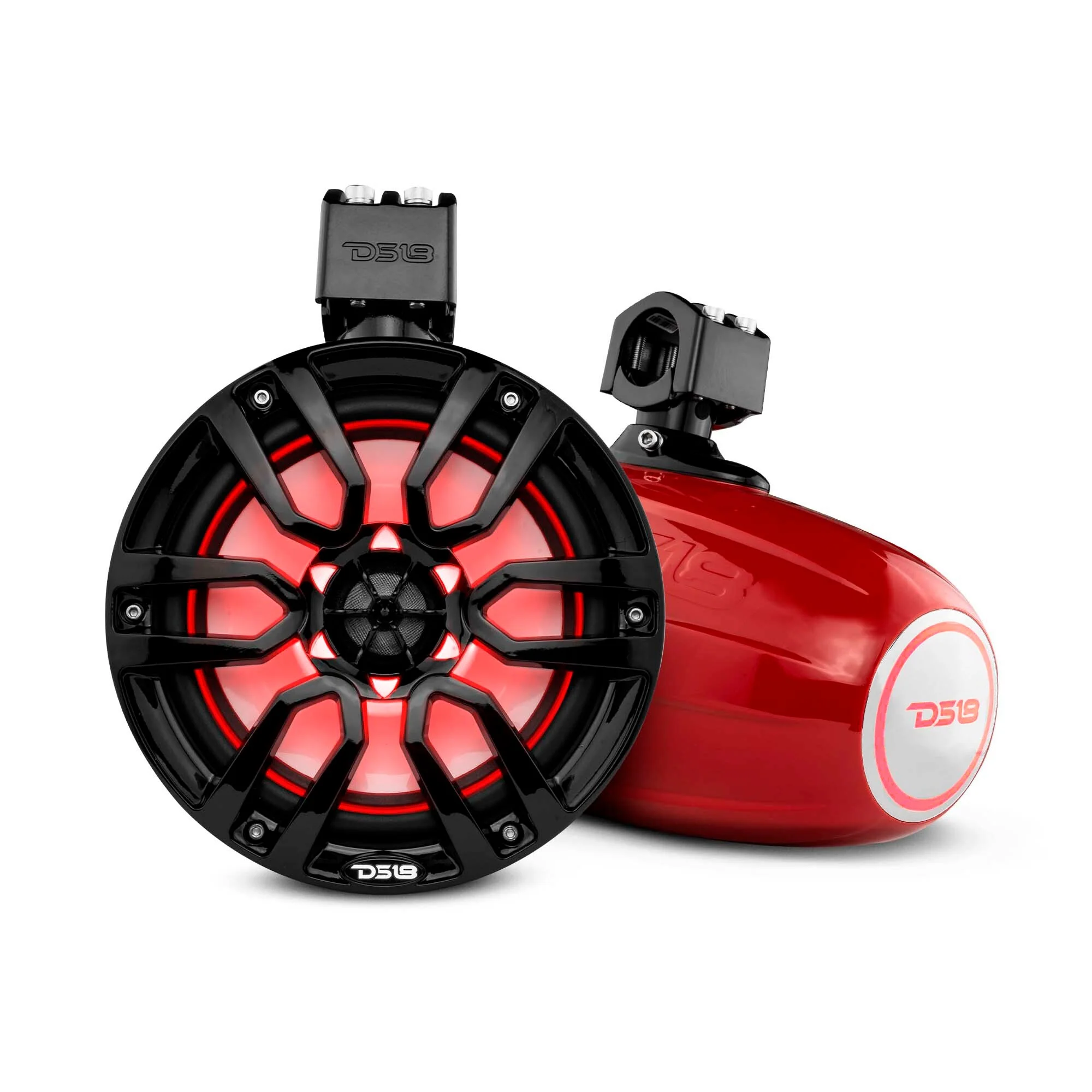 NXL-X8TP-RD-PROFILE-2000x2000-1.webp NXL 8" Marine and Powersports Towers LED RGB Lights 125 Watts Rms - Red