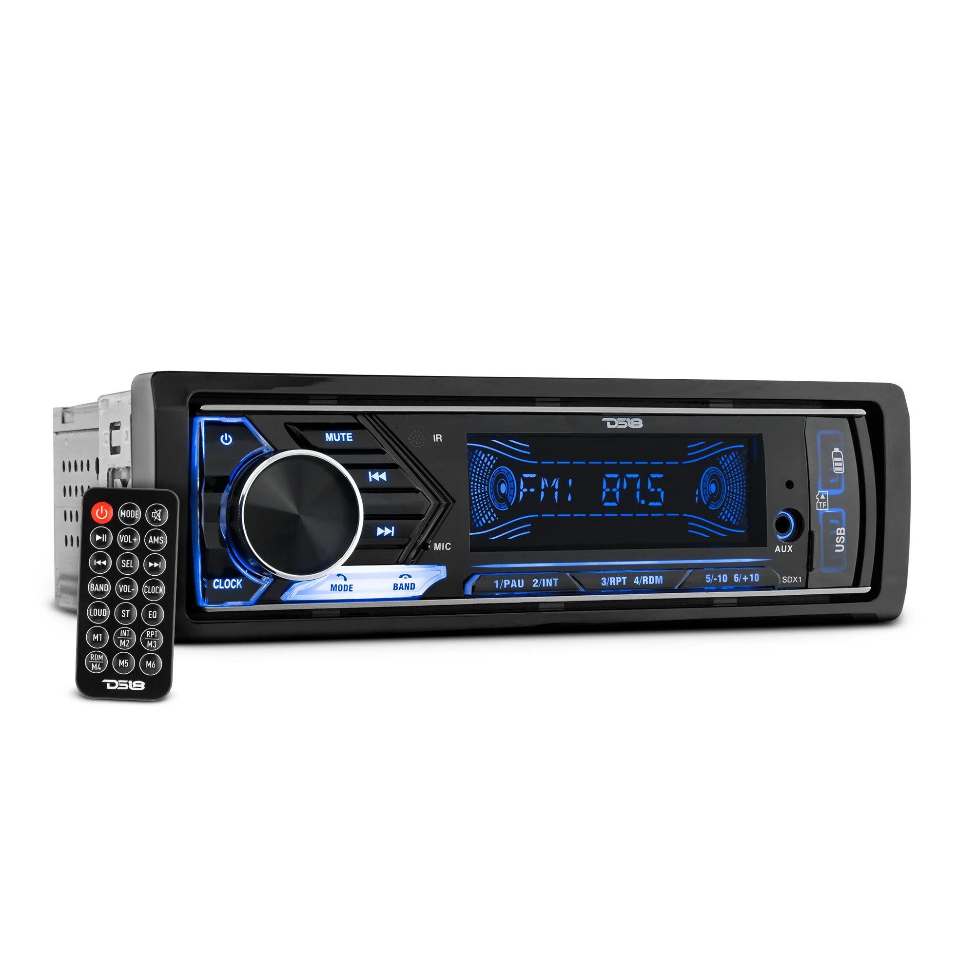 SDX1-2000x2000-1.webp Single-DIN Digital Media Receiver Mech-Less Player, Bluetooth, Dual USB ,7 Volt Preouts