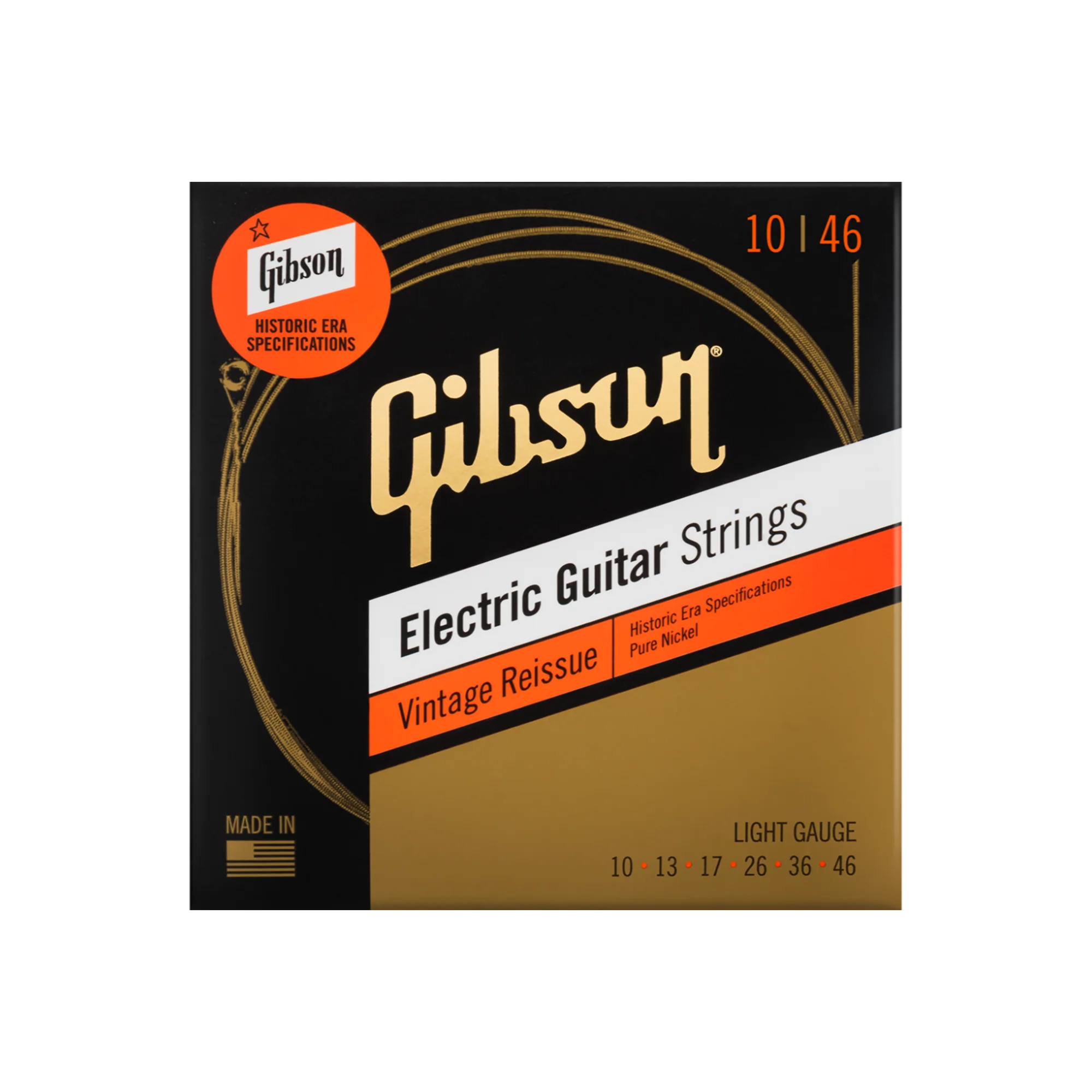 Gibson Vintage Reissue Electric Guitar Strings, Light Gauge
