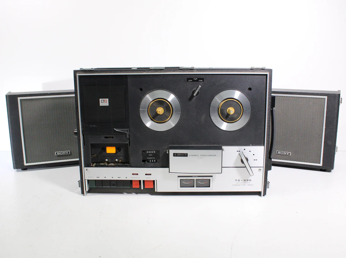 Sony-TC-330-Reel-to-Reel-and-Cassette-Player-Tapecorder-with-Detachable-Speakers-AS-IS-Reel-to-Reel-Tape-Players-Recorders_1200x896.webp Sony TC-330 Reel-to-Reel and Cassette Player Tapecorder with Detachable Speakers (AS IS)