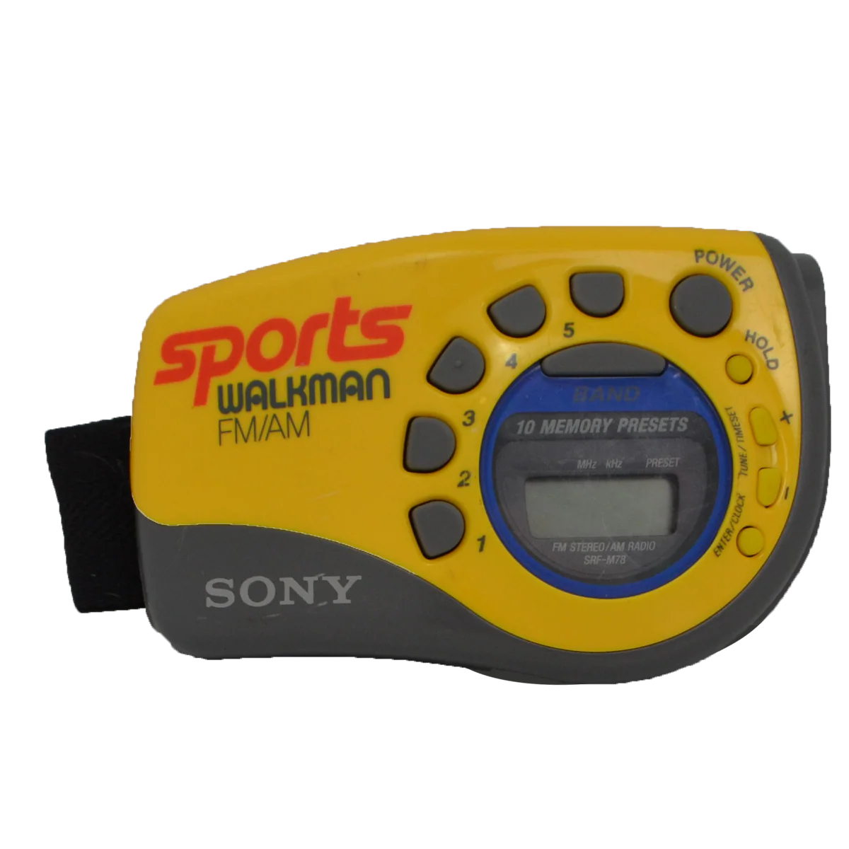 Sony Walkman SRF-M78 Sports FM/AM Stereo Walkman Player Yellow Portable w/ Wristband