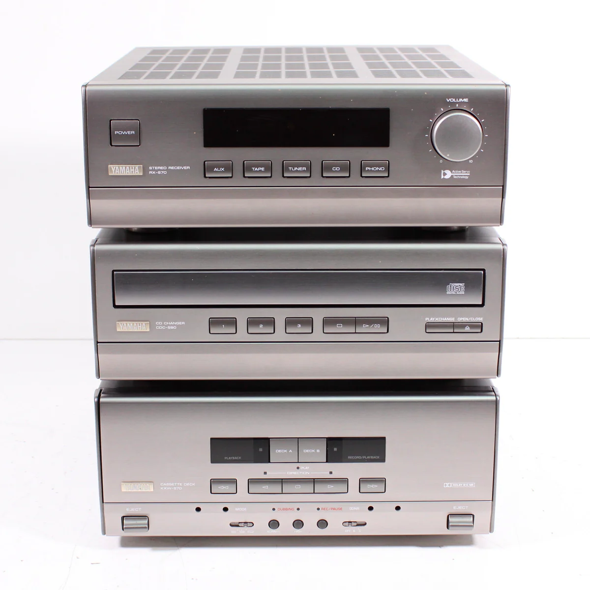 Yamaha Natural Sound Mini Component System (RX-S70 Receiver, CDC-S90 CD Changer, KXW-S70 Cassette Deck)