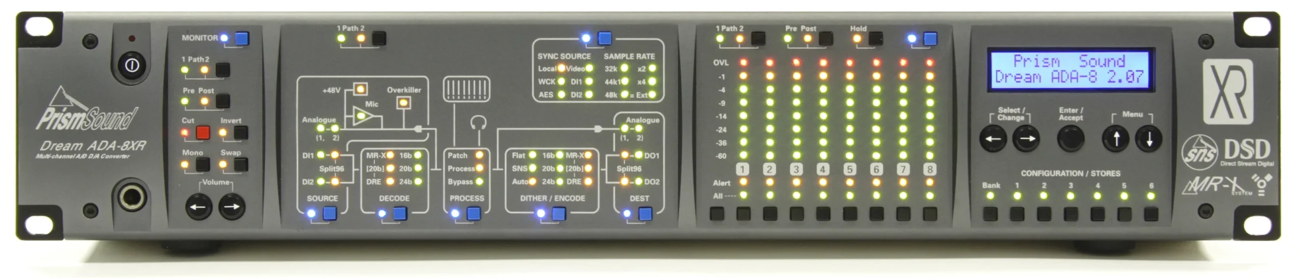 ada8xr_fp3_aed6fe48-e860-4641-98fa-ea1cd089a53c.webp Prism Sound ADA-8XR 8-Channel Modular AD/DA Converter with 8C-FW Module (FireWire only)