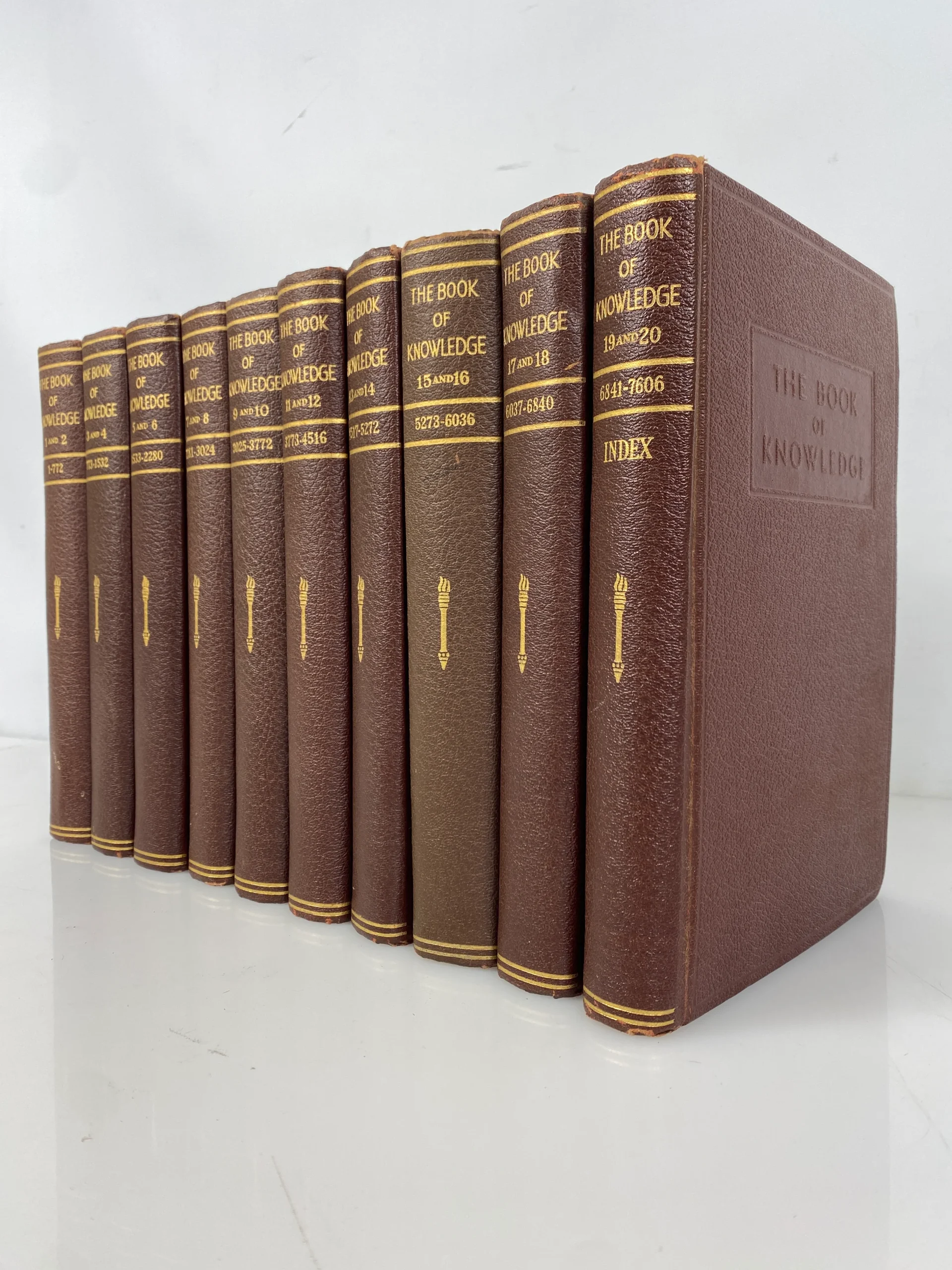 Complete 20 Volume Set The Book of Knowledge in 10 Books 1955 HC
