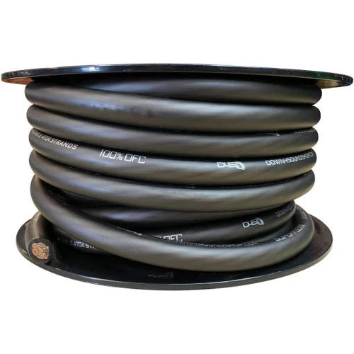 Down4Sound 1/0 Tinned OFC Wire (Black) - By the Foot