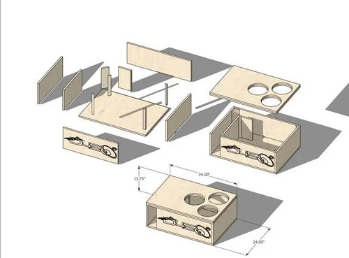 3 - 10 inch DIY Subwoofer Box Flatpack Kit