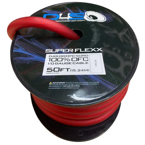 Down4sound 50ft 1/0 OFC Tinned Wire (Red)
