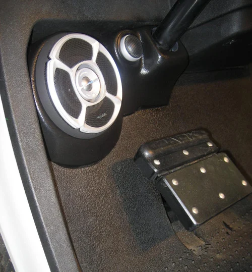 DOWN4SOUND Custom Speaker Pods Brand - 3-Bolt - Single 5.25 in and Single Tweeter Speaker Pods for the Lower Dash of a 93-23 E-Z-Go TXT