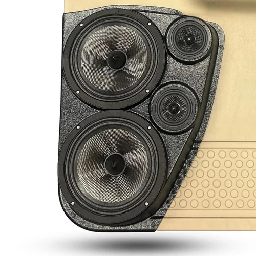DOWN4SOUND Dual 8" and Dual 3.5" Speaker Pods for the Rear Door of a 99-07 Ford F-250 F-350 Crew Cab Non-Smoking