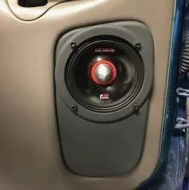 DOWN4SOUND Flangeless Single 6.5" Speaker Pods for the Rear Door of a 00-06 GM Full Size Truck Full Size Rear Door