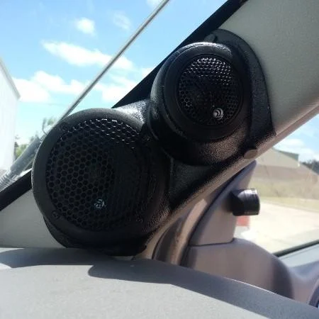 DOWN4SOUND Single 3.5" and Single Tweeter Speaker Pods for the A-Pillar of a 06-09 GM Envoy/Trailblazer SUV