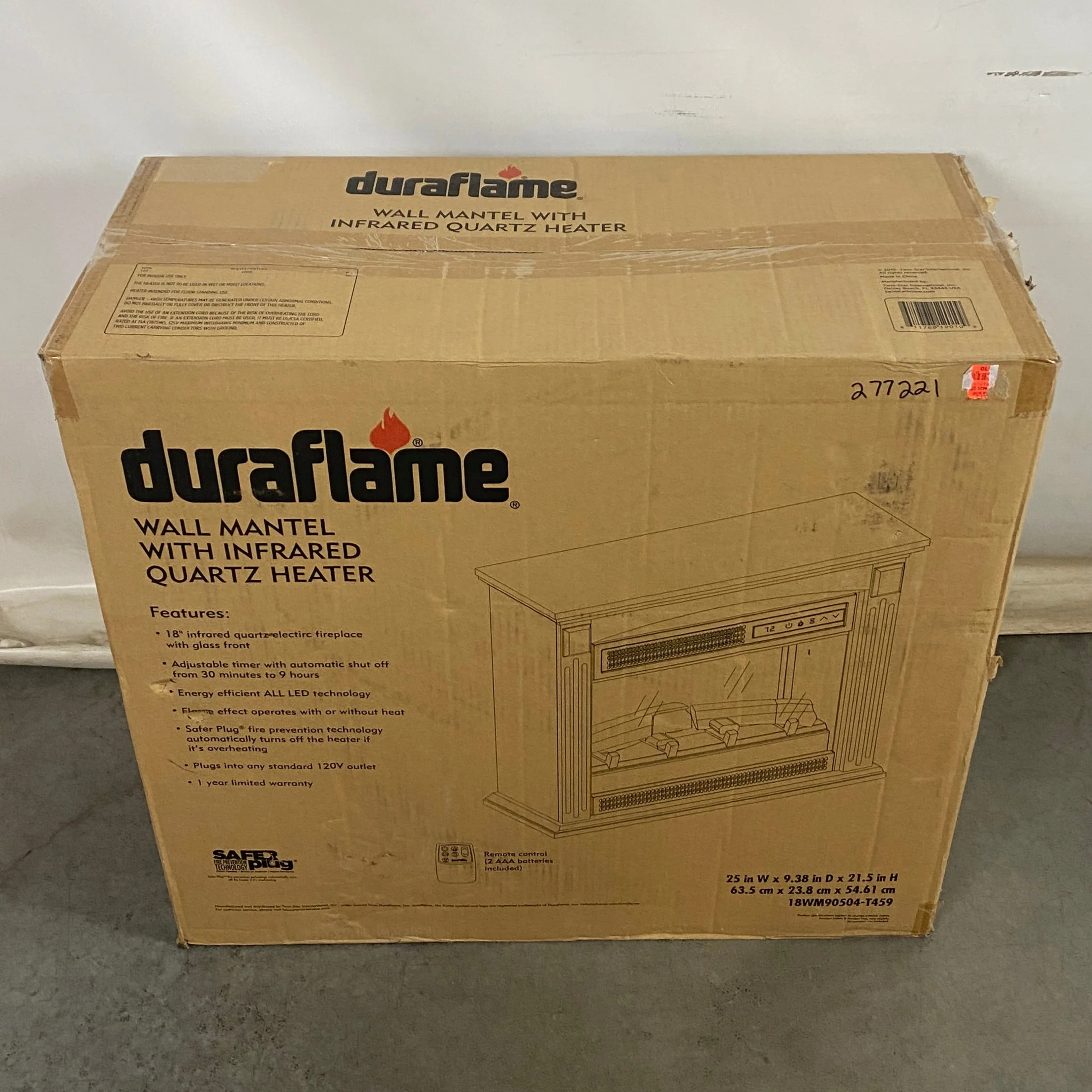 Duraflame #18WM90504-T459 Scarlet White Wall Mounted Mantel *New*