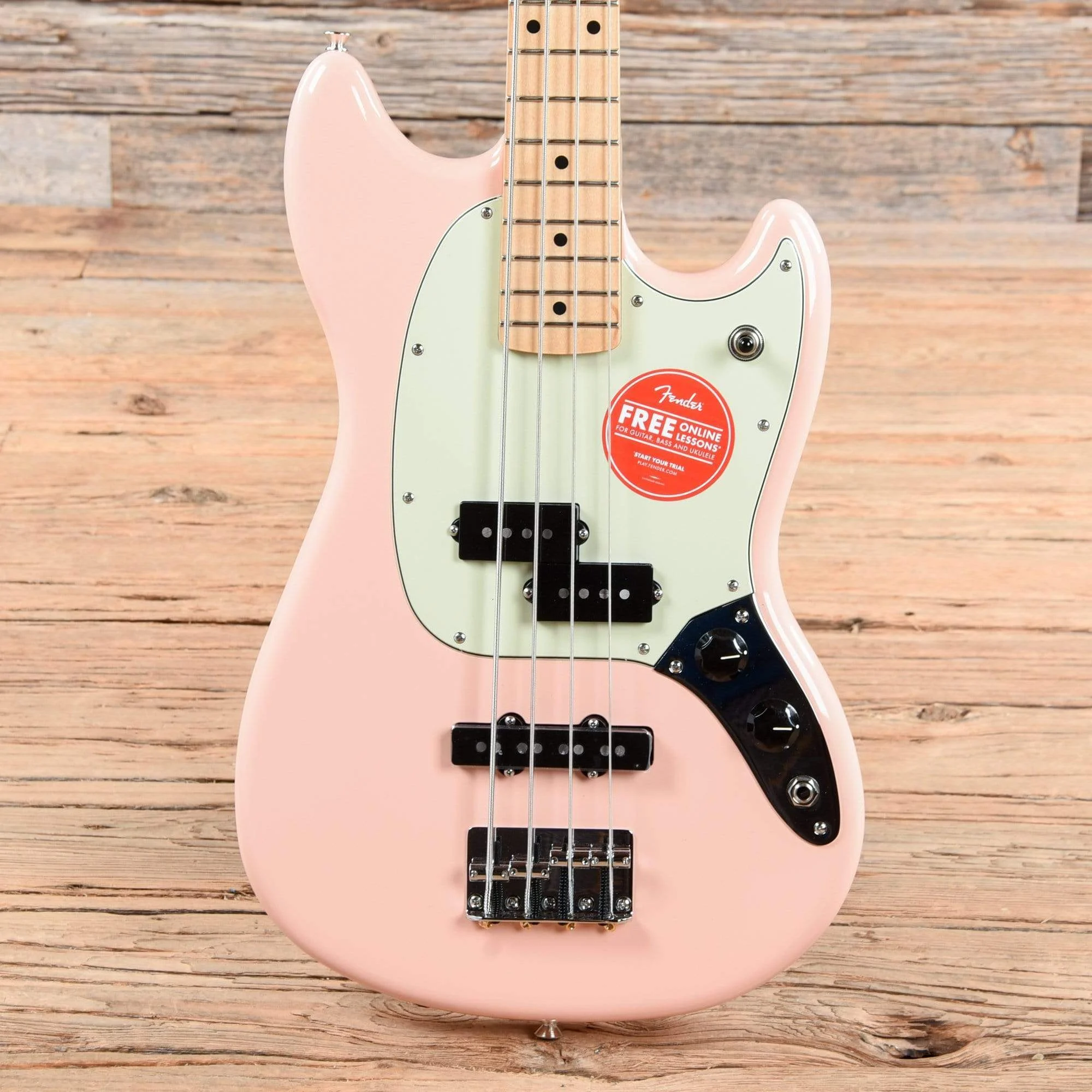 fender-bass-guitars-short-scale-fender-player-mustang-bass-pj-shell-pink-w-3-ply-mint-pickguard-0147716556u2-28432967401607.webp Fender Player Mustang Bass PJ Shell Pink w/3-Ply Mint Pickguard