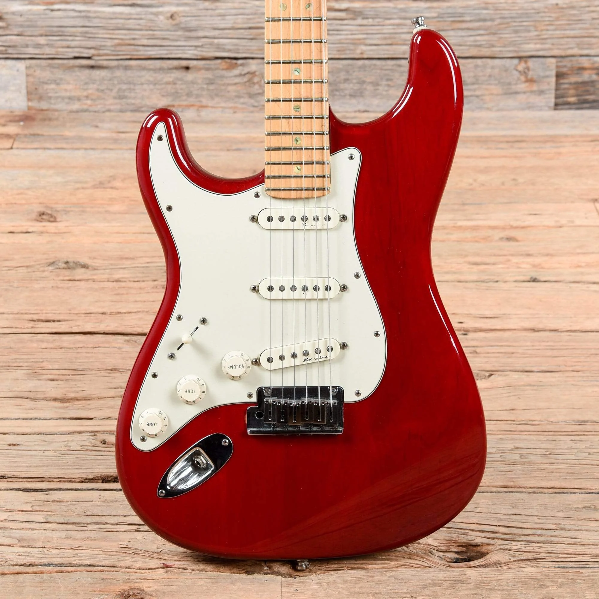 Fender American Deluxe Stratocaster Crimson Red Transparent 2000 LEFTY