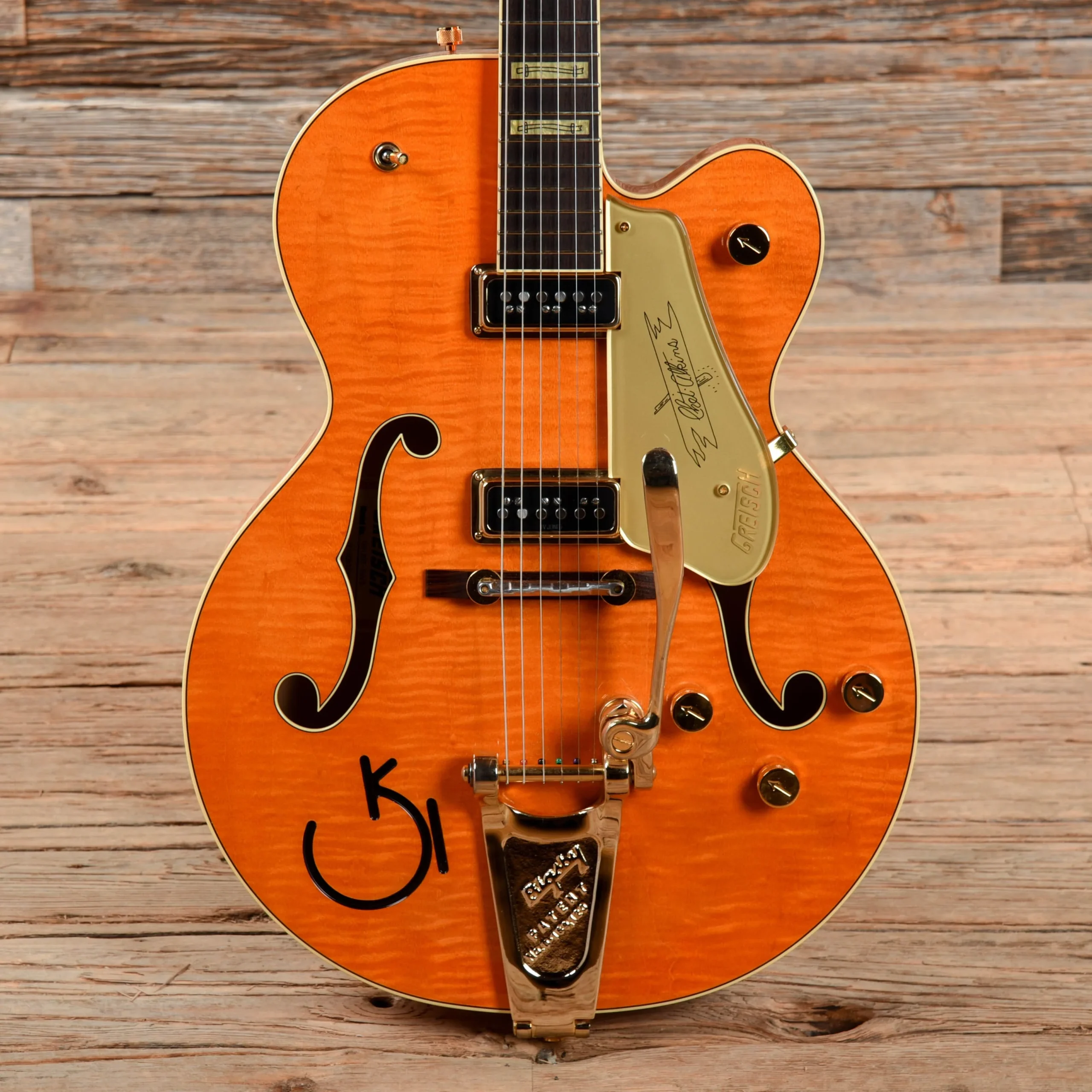 Gretsch G6120T-55 Vintage Select '55 Chet Atkins Hollow Body Vintage Orange Stain Lacquer 2018