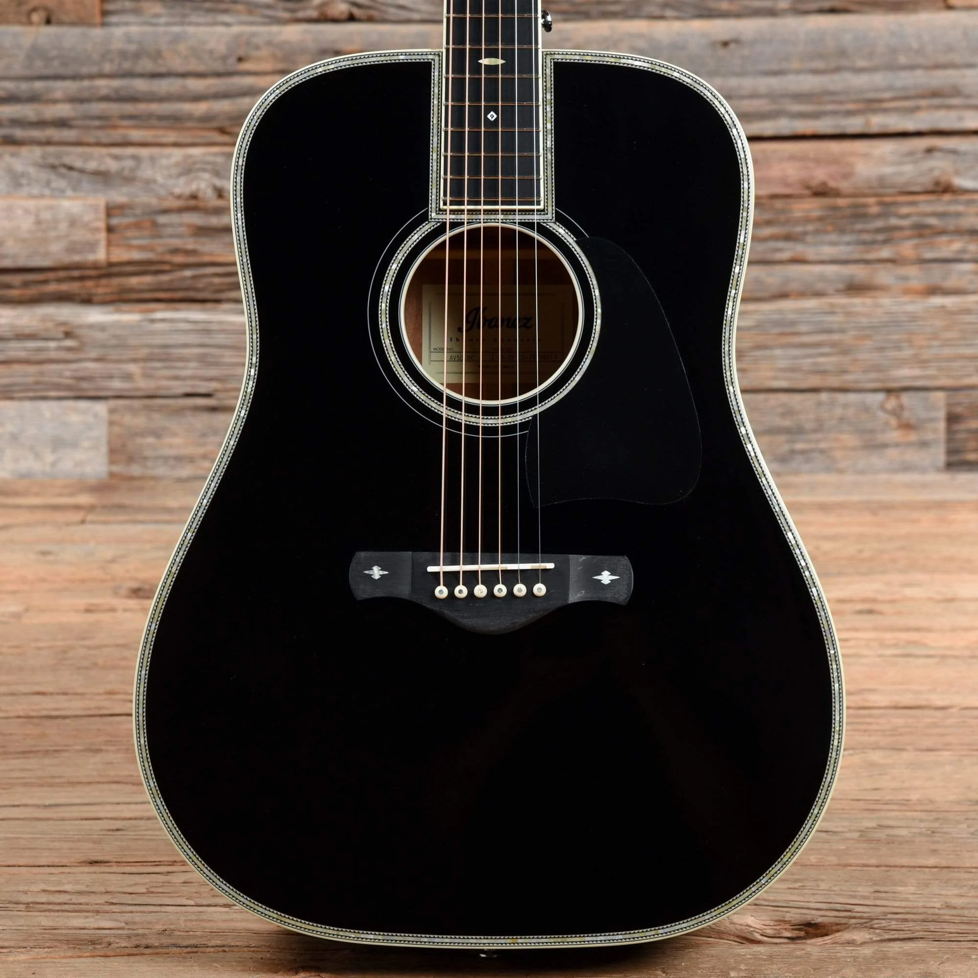 Ibanez AV5DBK Solid Top Dreadnought Black 2017