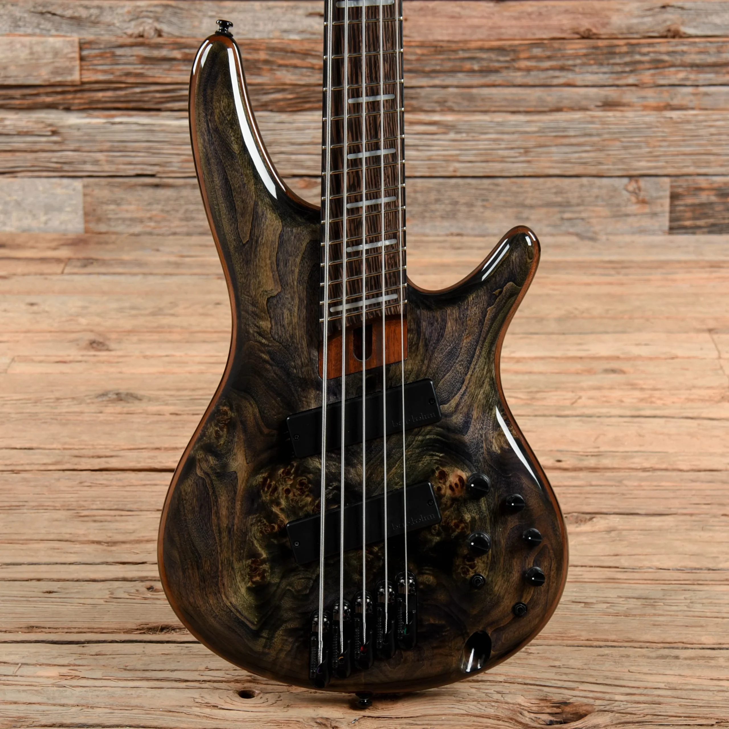 Ibanez SRMS805 Soundgear Poplar Burl Top Multi-Scale Fanned-Fret 5-String Bass Deep Twilight 2019