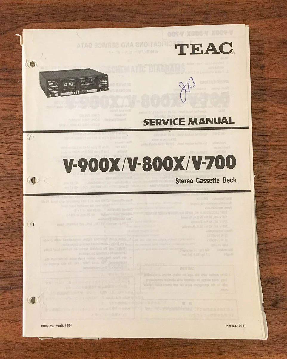 Teac V-909RX V-707RX V-707R CASSETTE DECK Service Manual *Original*