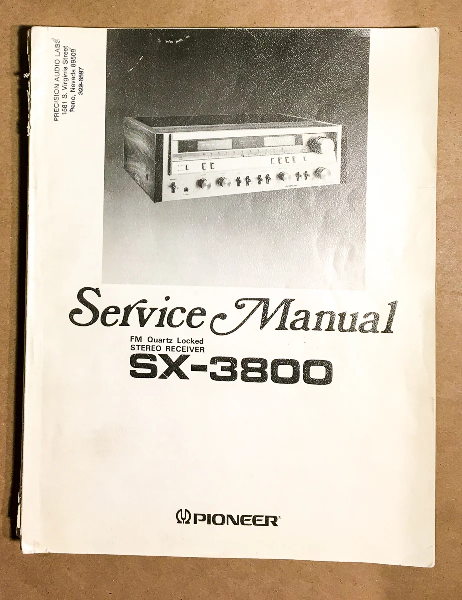 Pioneer SX-3800 Receiver Service Manual *Original*