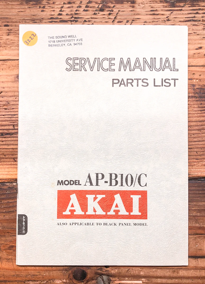 Akai AP-B10 AP-B10C Record Player / TurntableService Manual *Original*