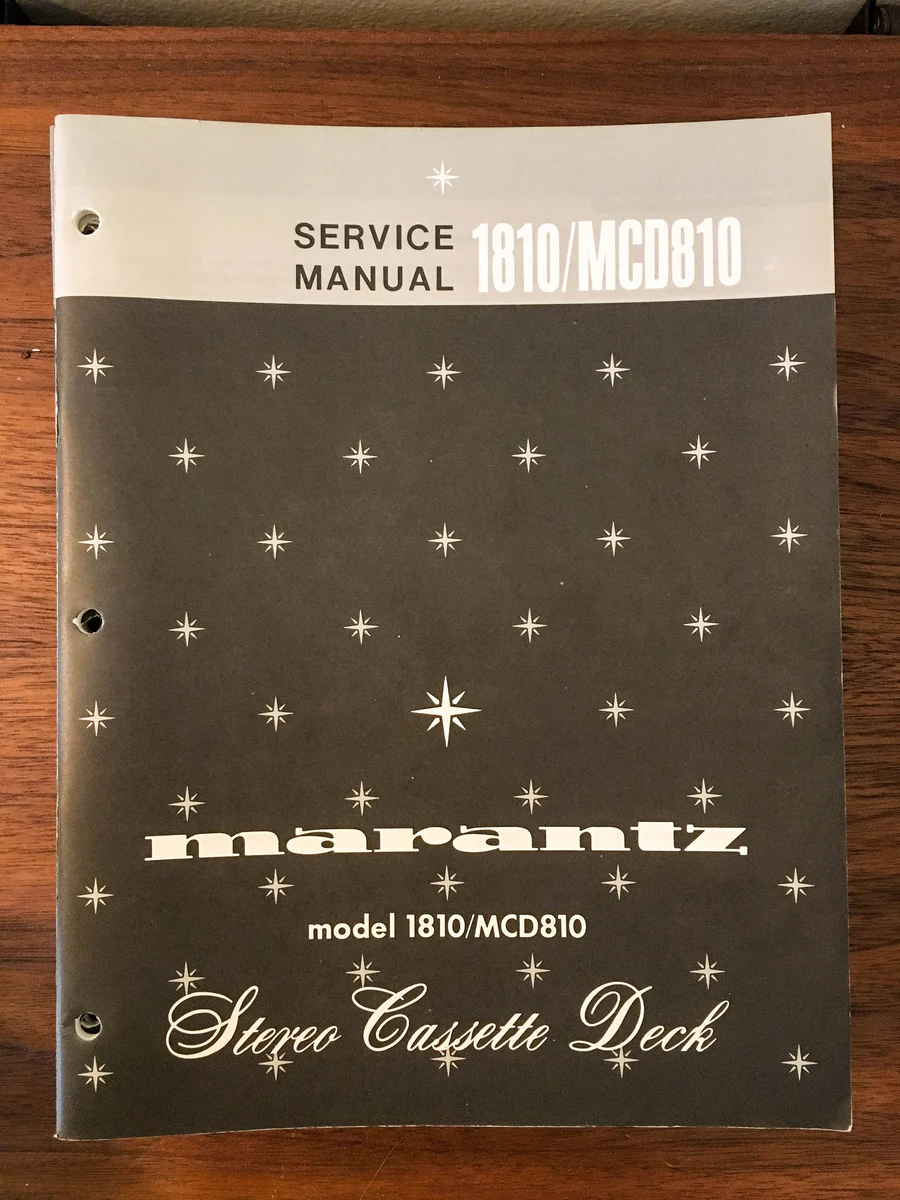 Marantz 1810 MCD810 Cassette Service Manual *Original*